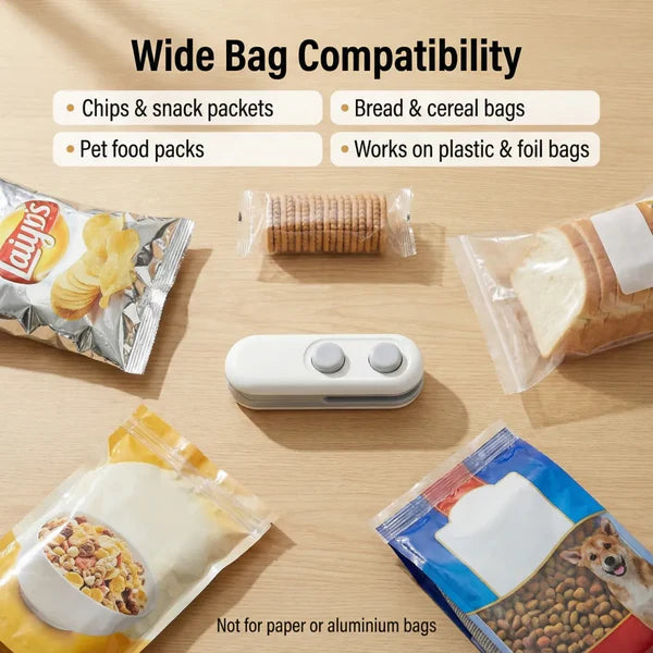 2-in-1 Mini Bag Sealer & Cutter – Rechargeable Heat Sealer